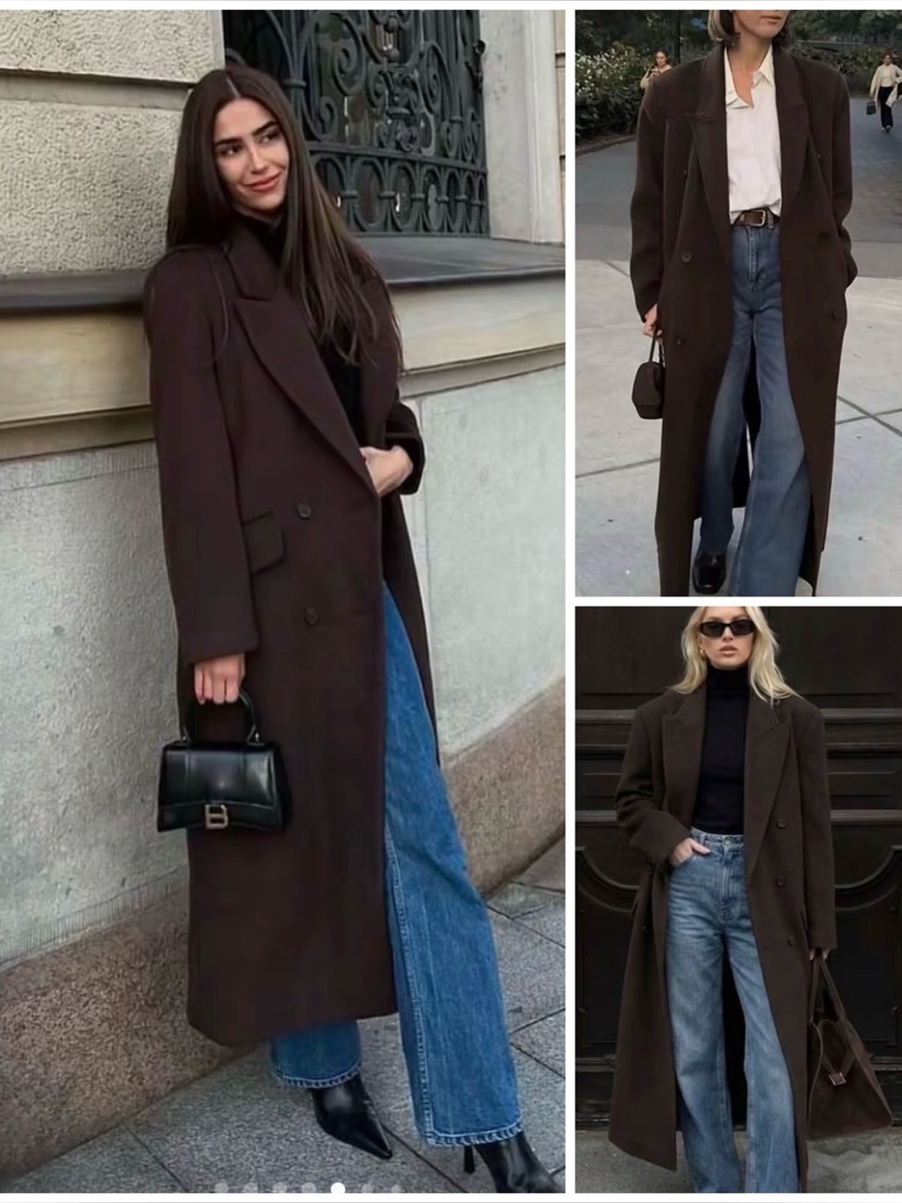 ZARA ~ Oversized Double-Breasted Wool Coat ZW Collection